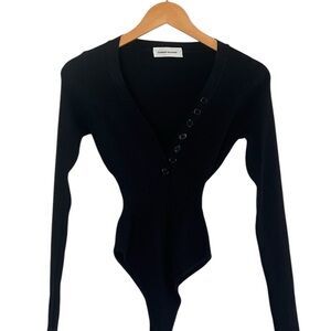 Goodnight Macaroon | Black Ribbed Long Sleeve Top